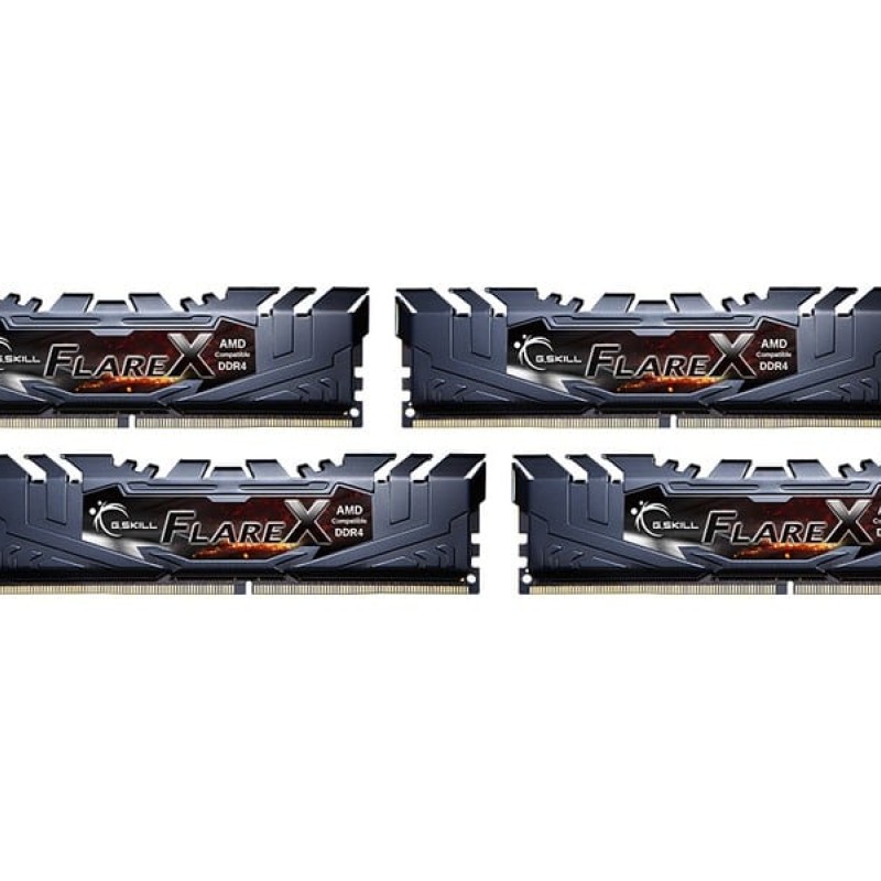 G.Skill Flare X 32GB DDR4 RAM με 4 Modules (4x8GB) και Ταχύτητα 3200 για Desktop (F4-3200C16Q-32GFX)