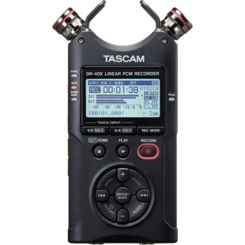 Tascam DR-40X Πολυκάναλος Ψηφιακός Φορητός Εγγραφέας Μπαταρίας/Ρεύματος για Εγγραφή σε Κάρτα Μνήμης με Διάρκεια Εγγραφής 18 Ώρες, Phantom Power και Τροφοδοσία USB