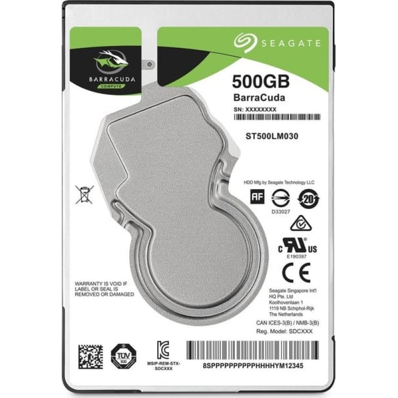 Seagate Barracuda 500GB HDD Σκληρός Δίσκος 2.5\'\' SATA III 5400rpm με 128MB Cache για PS4 / Desktop / Laptop (ST500LM030)
