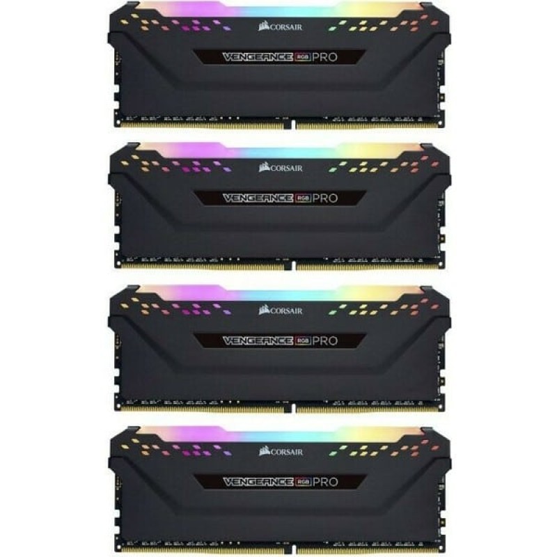Corsair Vengeance RGB Pro 32GB DDR4 RAM με 4 Modules (4x8GB) και Ταχύτητα 3200 για Desktop (CMW32GX4M4C3200C16)