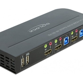 DeLock KVM Switch 4K 60 Hz with USB 3.0 and Audio για σύνδεση δύο υπολογιστών (11481)