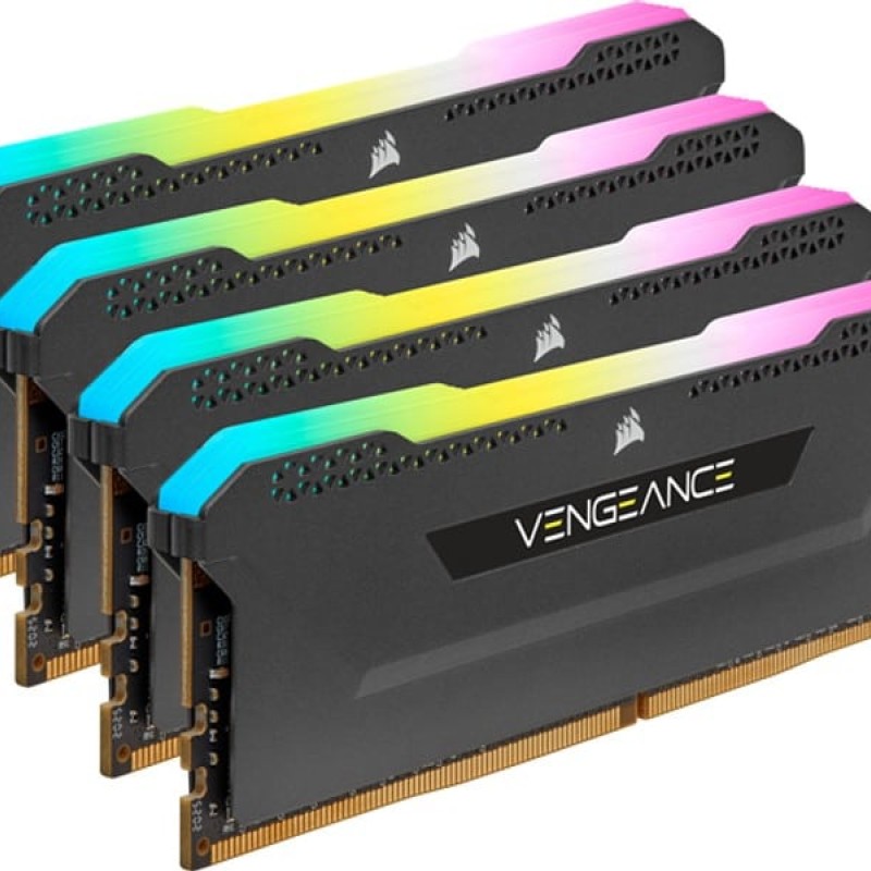 Corsair Vengeance RGB Pro SL 64GB DDR4 RAM με 4 Modules (4x16GB) και Ταχύτητα 3600 για Desktop (CMH64GX4M4D3600C18)