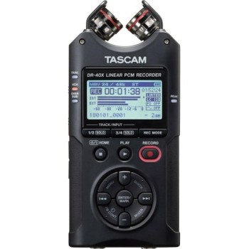 Tascam DR-40X Πολυκάναλος Ψηφιακός Φορητός Εγγραφέας Μπαταρίας/Ρεύματος για Εγγραφή σε Κάρτα Μνήμης με Διάρκεια Εγγραφής 18 Ώρες, Phantom Power και Τροφοδοσία USB