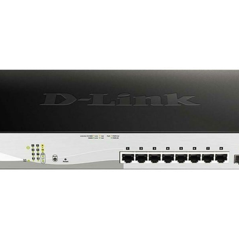 D-Link DGS-1210-10MP Managed L2 PoE+ Switch με 8 Θύρες Gigabit (1Gbps) Ethernet και 2 SFP Θύρες