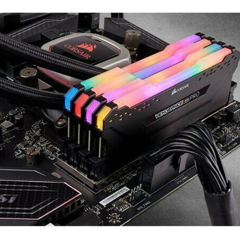 Corsair Vengeance RGB Pro 32GB DDR4 RAM με 4 Modules (4x8GB) και Ταχύτητα 3200 για Desktop (CMW32GX4M4C3200C16)