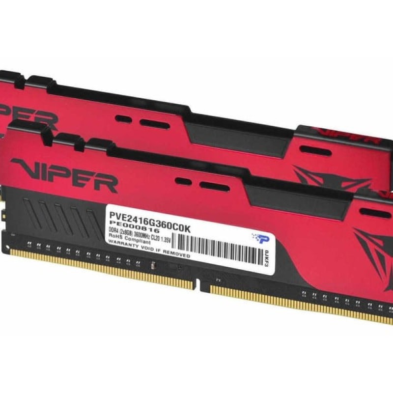 Patriot Viper Elite ΙΙ 16GB DDR4 RAM με 2 Modules (2x8GB) και Συχνότητα 3600MHz για Desktop (PVE2416G360C0K)