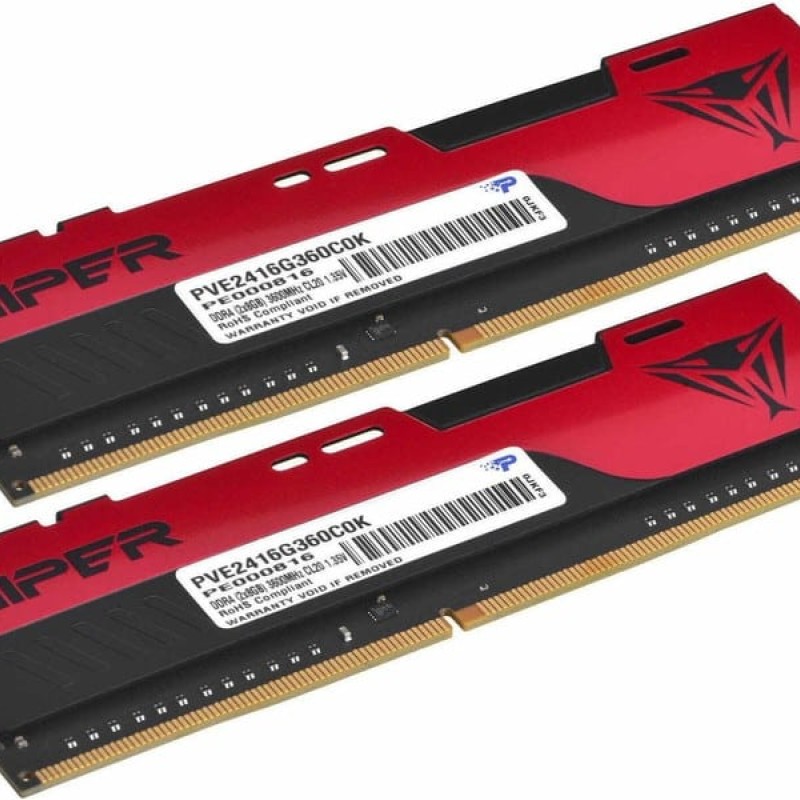 Patriot Viper Elite ΙΙ 16GB DDR4 RAM με 2 Modules (2x8GB) και Συχνότητα 3600MHz για Desktop (PVE2416G360C0K)