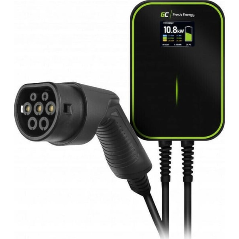 Green Cell EV14 Επιτοίχιος Τριφασικός Σταθμός Φόρτισης 22kW με Ενσωματωμένο Καλώδιο Type 2