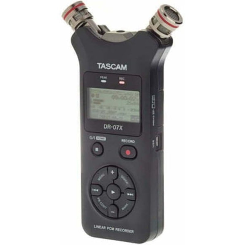Tascam DR-07X Stereo Ψηφιακός Φορητός Εγγραφέας Μπαταρίας για Εγγραφή σε Κάρτα Μνήμης με Διάρκεια Εγγραφής 17 Ώρες και Τροφοδοσία USB