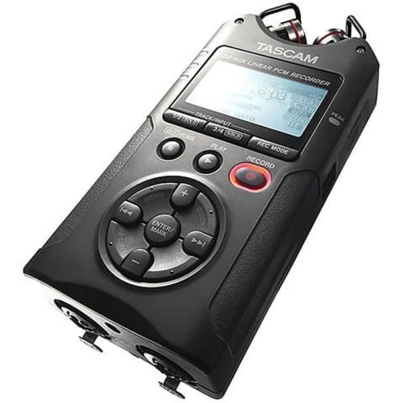 Tascam DR-40X Πολυκάναλος Ψηφιακός Φορητός Εγγραφέας Μπαταρίας/Ρεύματος για Εγγραφή σε Κάρτα Μνήμης με Διάρκεια Εγγραφής 18 Ώρες, Phantom Power και Τροφοδοσία USB
