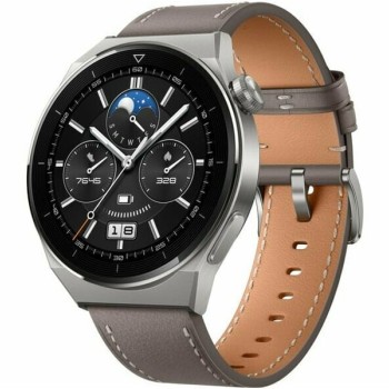 Huawei Watch GT 3 Pro Titanium 46mm Αδιάβροχο με Παλμογράφο (Gray Leather) (55028467)