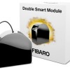 Fibaro Double Module Smart Ενδιάμεσος Διακόπτης με Σύνδεση Z-Wave σε Μαύρο Χρώμα (FGS-224)