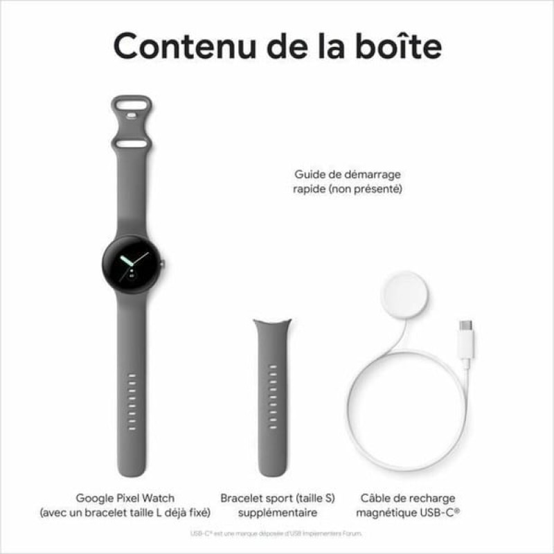 Google Pixel Watch Stainless Steel 41mm με eSIM και Παλμογράφο (Polished Silver case/Charcoal Active band) (GA04303-DE)