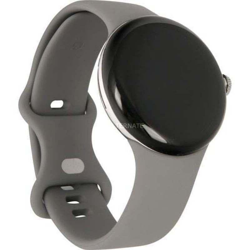 Google Pixel Watch Stainless Steel 41mm με eSIM και Παλμογράφο (Polished Silver case/Charcoal Active band) (GA04303-DE)