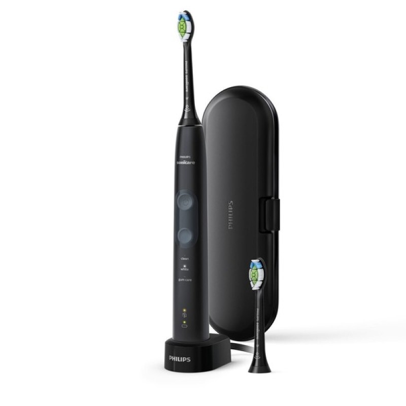 Philips Sonicare ProtectiveClean 5100 Ηλεκτρική Οδοντόβουρτσα με Χρονομετρητή, Αισθητήρα Πίεσης και Θήκη Ταξιδίου Black Grey (HX6850/47)