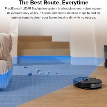 Roborock S8+ Σκούπα Ρομπότ για Σκούπισμα & Σφουγγάρισμα με Χαρτογράφηση και Wi-Fi Μαύρη (S8P52-00)