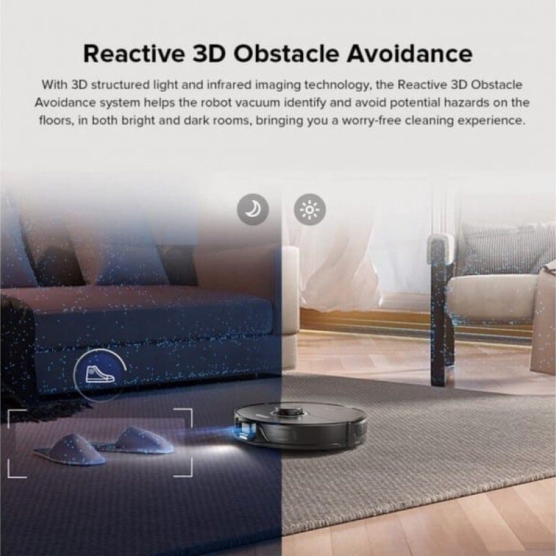 Roborock S8+ Σκούπα Ρομπότ για Σκούπισμα & Σφουγγάρισμα με Χαρτογράφηση και Wi-Fi Μαύρη (S8P52-00)