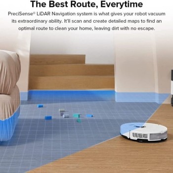 Roborock S8+ Σκούπα Ρομπότ για Σκούπισμα & Σφουγγάρισμα με Χαρτογράφηση και Wi-Fi Λευκή (S8P02-00)