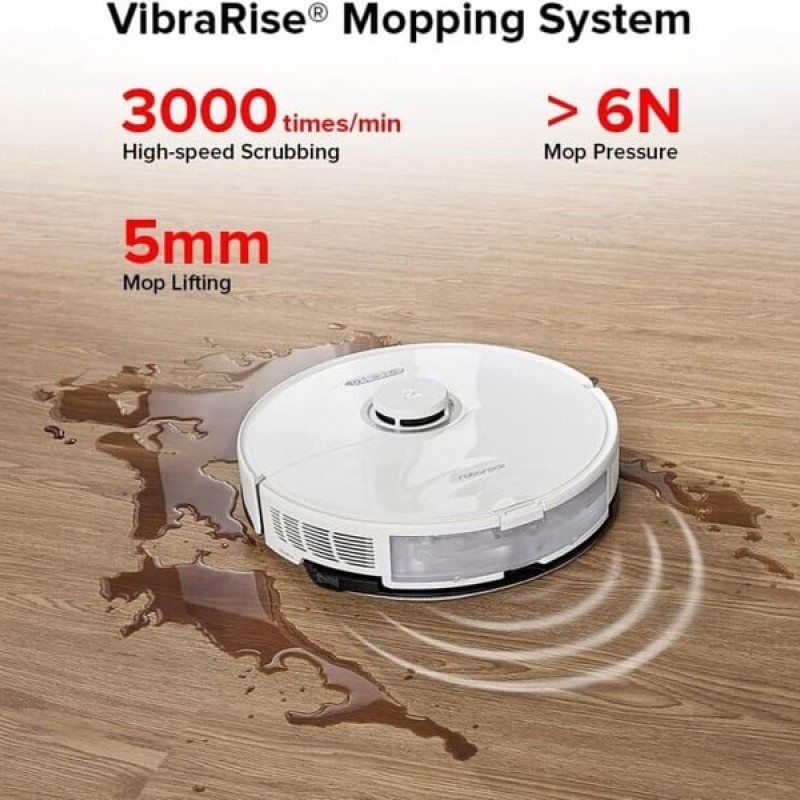 Roborock S8+ Σκούπα Ρομπότ για Σκούπισμα & Σφουγγάρισμα με Χαρτογράφηση και Wi-Fi Λευκή (S8P02-00)
