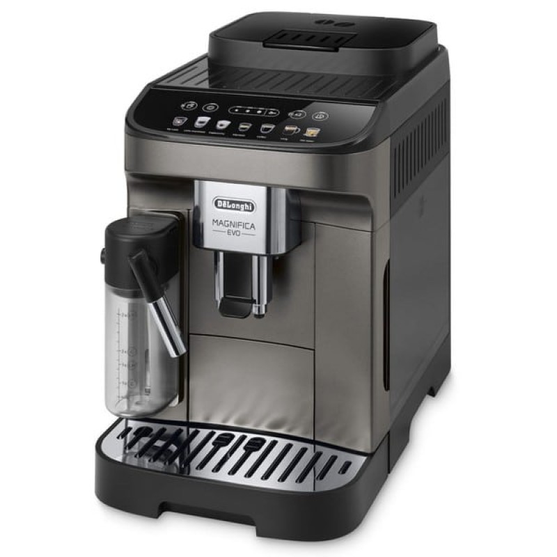 Delonghi Magnifica Evo Πλήρως Αυτόματη Μηχανή Espresso 1450W Πίεσης 15bar για Cappuccino με Μύλο Άλεσης Ασημί (ECAM 290.81.TB)