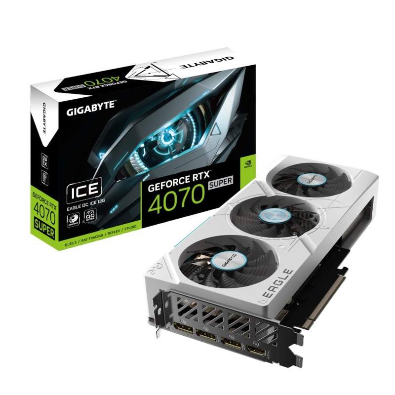 Gigabyte GeForce RTX 4070 Super 12GB GDDR6X Eagle OC Ice Κάρτα Γραφικών (GV-N407SEAGLEOC ICE-12GD)