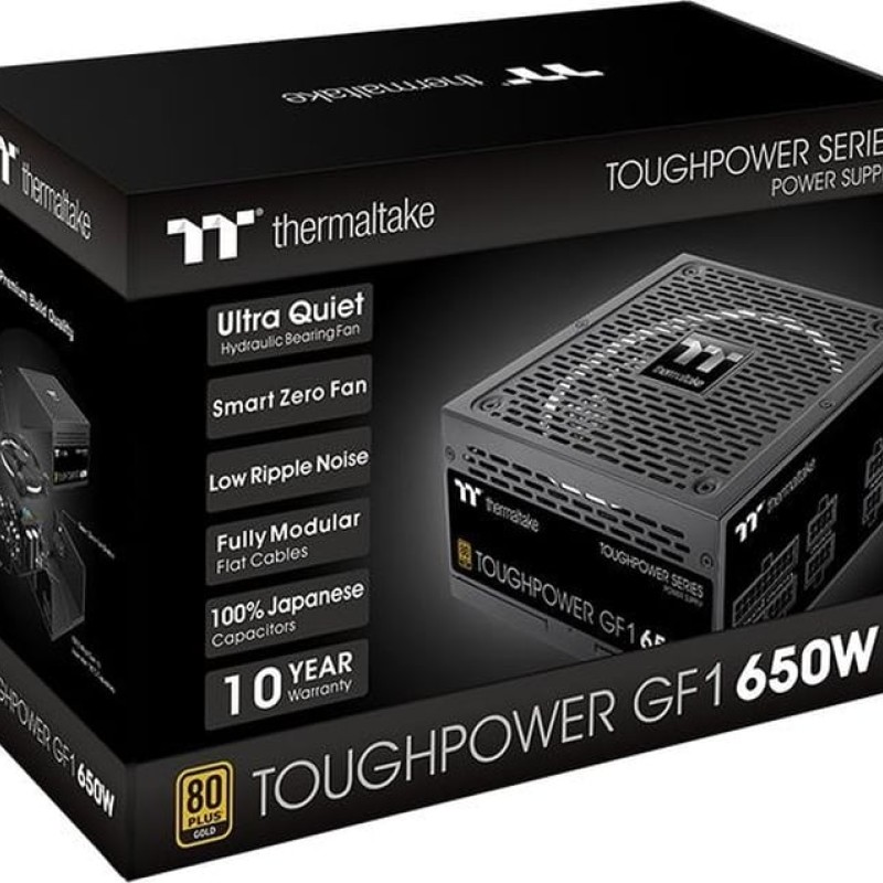 Thermaltake ToughPower GF1 650W Μαύρο Τροφοδοτικό Υπολογιστή Full Modular 80 Plus Gold