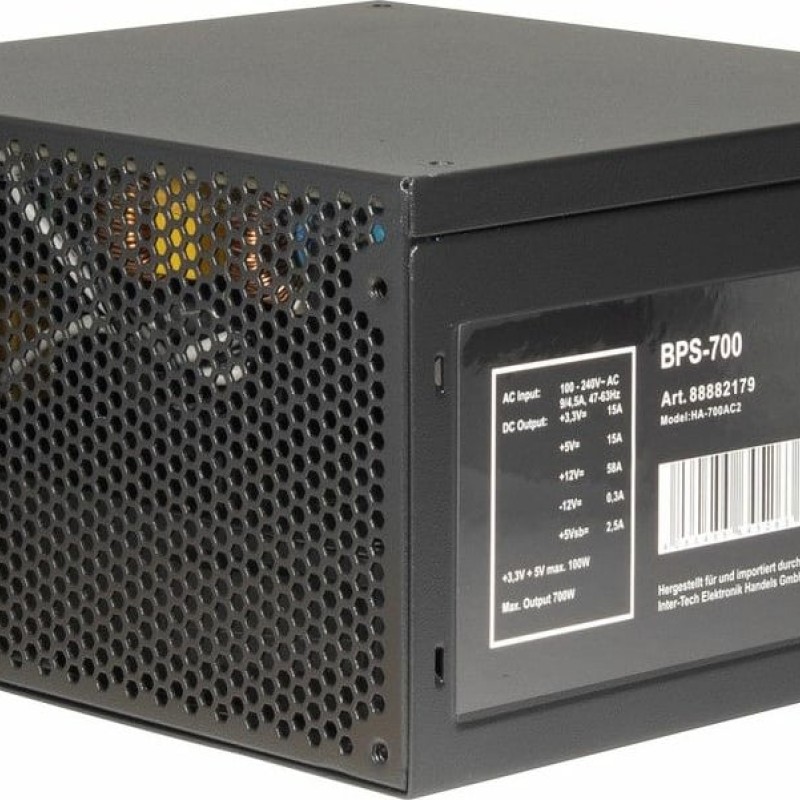 Inter-Tech ArgusNT BPS-700 700W Μαύρο Τροφοδοτικό Υπολογιστή Full Wired 80 Plus Bronze