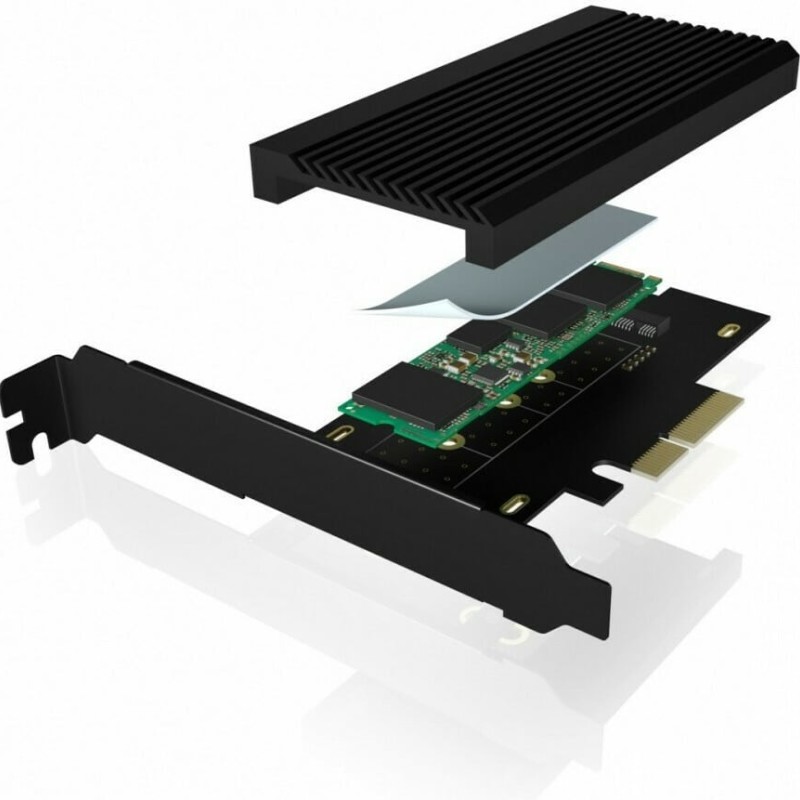 Icy Box M.2 PCIe Gen 4.0x4 To PCIe Gen 4.0x4 With Heat Sink Μαύρο (IB-PCI208-HS)