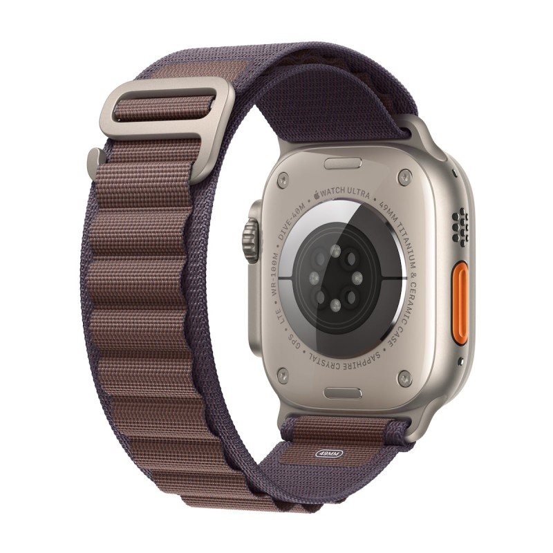 Apple Watch Ultra 2 Alpine Loop (Medium) Titanium 49mm Αδιάβροχο με eSIM και Παλμογράφο (Indigo Alpine Loop - Medium)