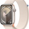 Apple Watch Series 9 Aluminium 45mm Αδιάβροχο με Παλμογράφο (Starlight με Starlight Sport Loop)