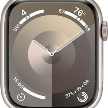 Apple Watch Series 9 Aluminium 45mm Αδιάβροχο με Παλμογράφο (Starlight με Starlight Sport Loop)