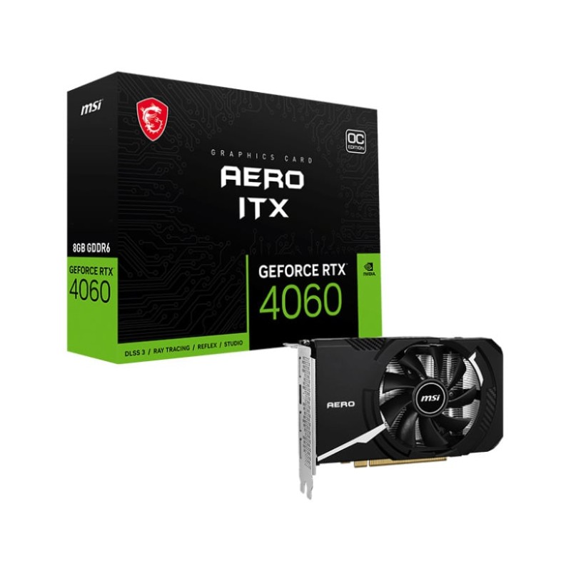 MSI GeForce RTX 4060 8GB GDDR6 Aero ITX OC Κάρτα Γραφικών (V812-012R)