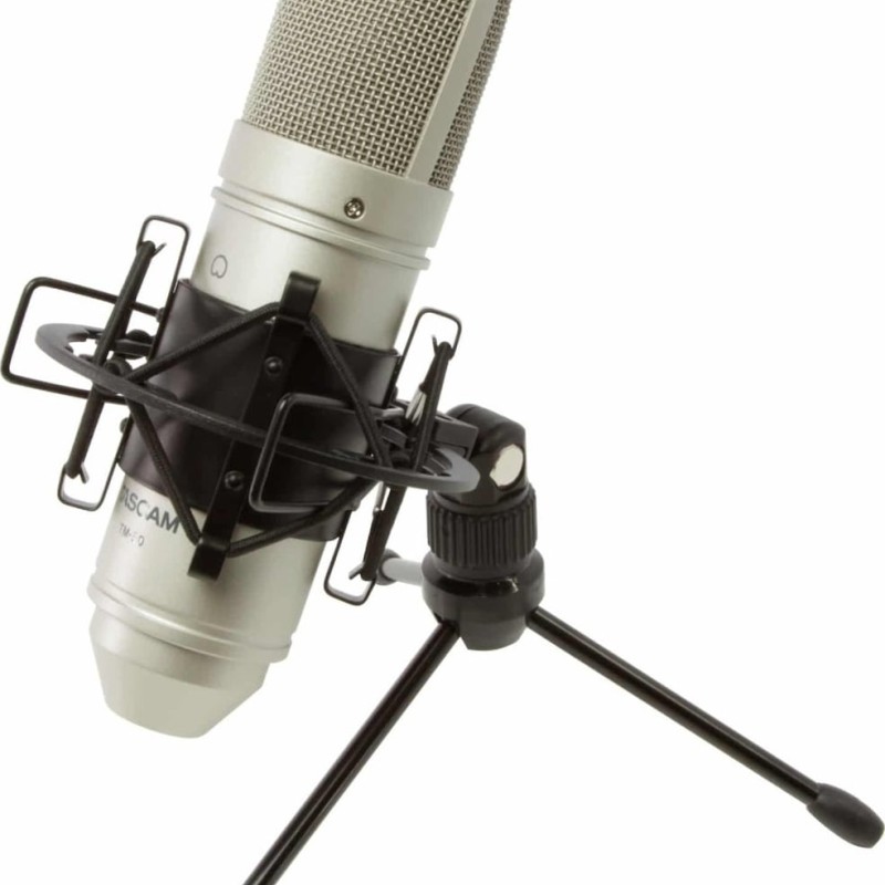 Tascam Πυκνωτικό Μικρόφωνο XLR TM-80 Τοποθέτηση Shock Mounted/Clip On Φωνής σε Χρυσό Χρώμα