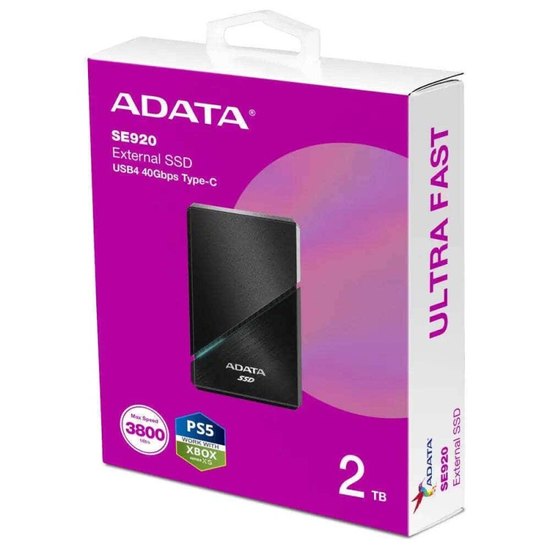 Adata Elite SE920 USB-C Εξωτερικός SSD 4TB Μαύρο (SE920-4TCBK)