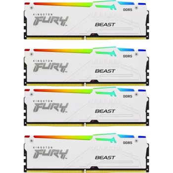 Kingston Fury Beast RGB 64GB DDR5 RAM με 4 Modules (4x16GB) και Ταχύτητα 6000 για Desktop (KF560C40BWAK4-64) (KF560C40BWAK4-64)