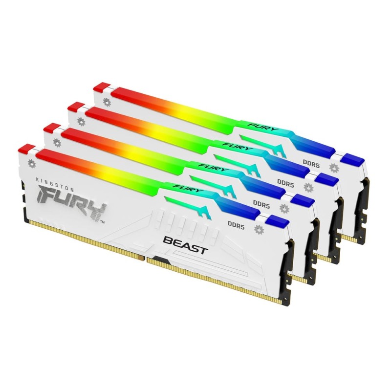 Kingston Fury Beast RGB 64GB DDR5 RAM με 4 Modules (4x16GB) και Ταχύτητα 6000 για Desktop (KF560C40BWAK4-64) (KF560C40BWAK4-64)