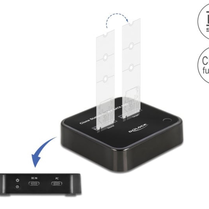 DeLock Docking Station για 2 Σκληρούς Δίσκους SATA M.2(2230)" / M.2(2242)" / M.2(2260)" / M.2(2280)" με σύνδεση USB-C (64178)