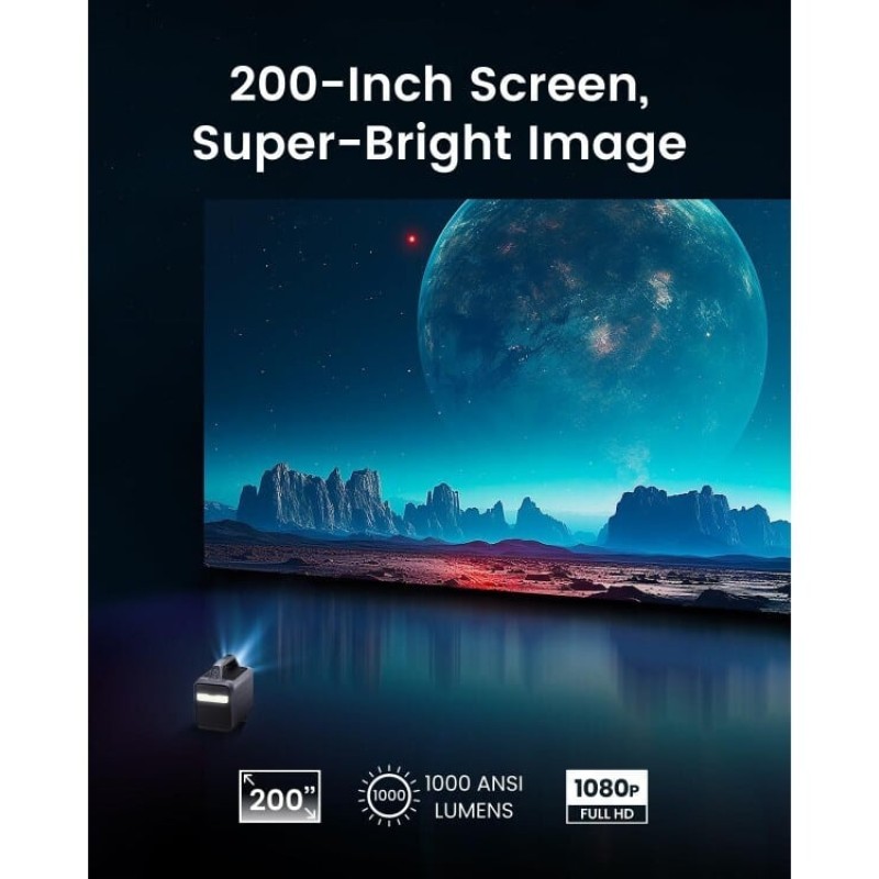 Anker Mars 3 Projector Full HD με Wi-Fi και Ενσωματωμένα Ηχεία Λευκός (D2333211)