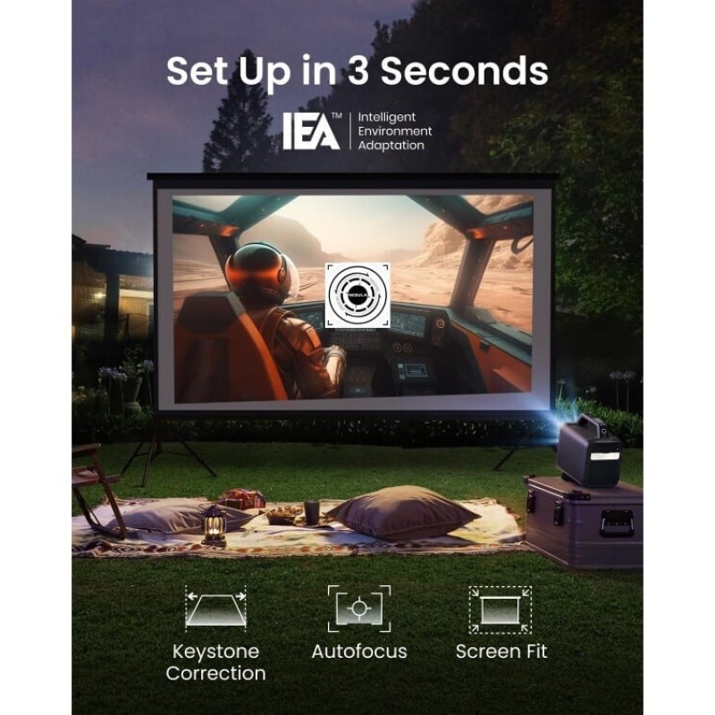 Anker Mars 3 Projector Full HD με Wi-Fi και Ενσωματωμένα Ηχεία Λευκός (D2333211)