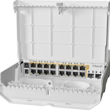 MikroTik netPower 16P Managed L2 PoE+ Switch με 18 Θύρες Gigabit (1Gbps) Ethernet και 2 SFP Θύρες (CRS318-16P-2S+OUT)