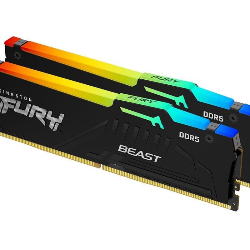 Kingston Fury Beast RGB 32GB DDR5 RAM με 2 Modules (2x16GB) και Ταχύτητα 6800 για Desktop (KF568C34BBEAK2-32) (KF568C34BBEAK2-32)