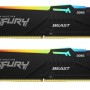 Kingston Fury Beast RGB 16GB DDR5 RAM με 2 Modules (2x8GB) και Ταχύτητα 6000 για Desktop (KF560C30BBAK2-16) (KF560C30BBAK2-16)