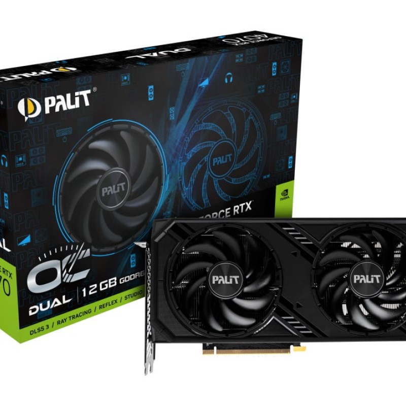 Palit GeForce RTX 4070 12GB GDDR6 Dual OC Κάρτα Γραφικών (NE64070S19K9-1048D) (NE64070S19K9-1048D)