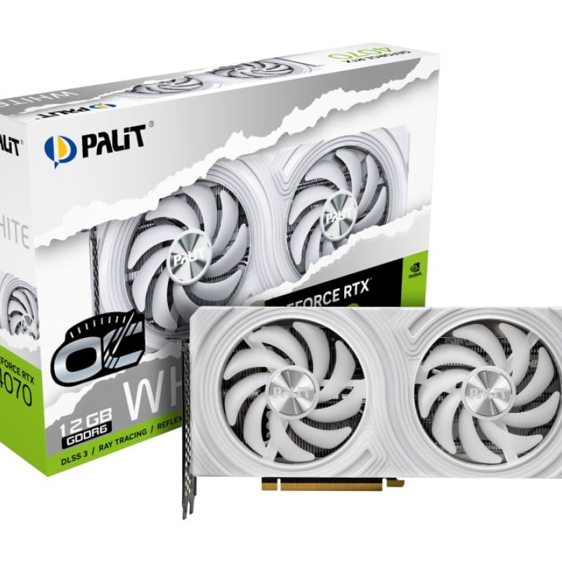 Palit GeForce RTX 4070 12GB GDDR6 White OC Κάρτα Γραφικών (NE64070S19K9-1048L)