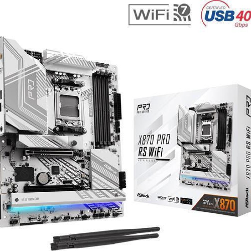 ASRock X870 Pro RS WiFi Motherboard ATX με AMD AM5 Socket (90-MXBQ00-A0UAYZ)