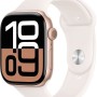 Apple Watch Series 10 Cellular Aluminium 42mm Αδιάβροχο με eSIM και Παλμογράφο (Rose Gold με Light Blush Sport Band (S/M)) (MWX93QF/A)