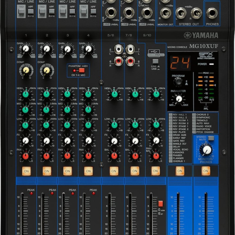 Yamaha MG-10-XUF USB Αναλογική Κονσόλα 10 Καναλιών με Phantom Power & 4 Εισόδους XLR (CMG10XUF)