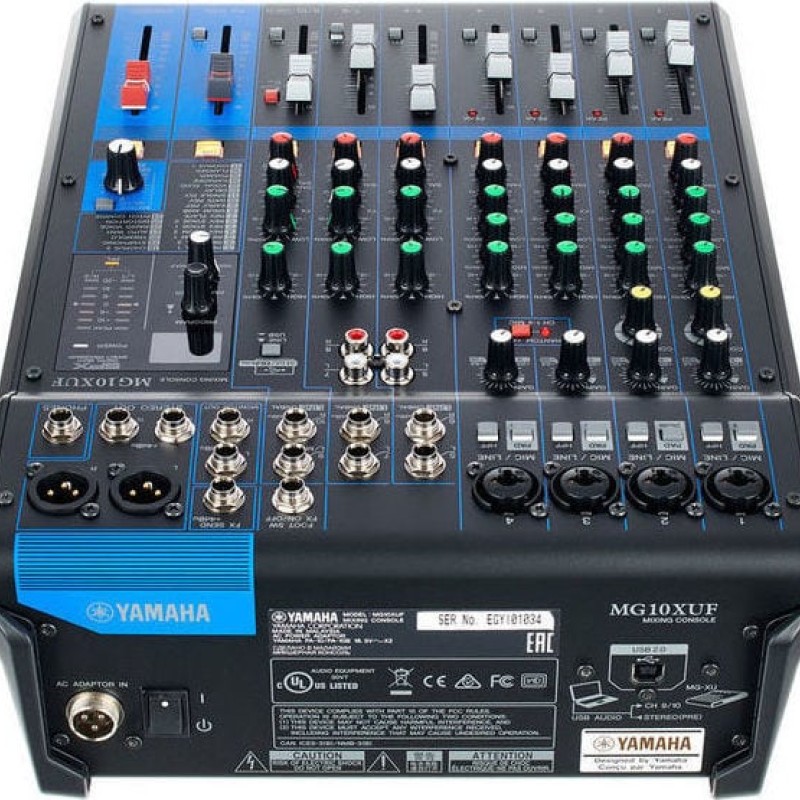 Yamaha MG-10-XUF USB Αναλογική Κονσόλα 10 Καναλιών με Phantom Power & 4 Εισόδους XLR (CMG10XUF)