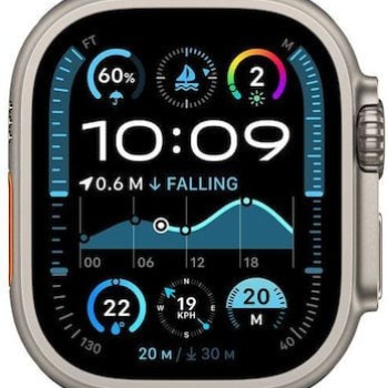 Apple Watch Ultra 2 2024 Titanium 49mm Αδιάβροχο με eSIM και Παλμογράφο (Natural με Navy Ocean Band) (null)
