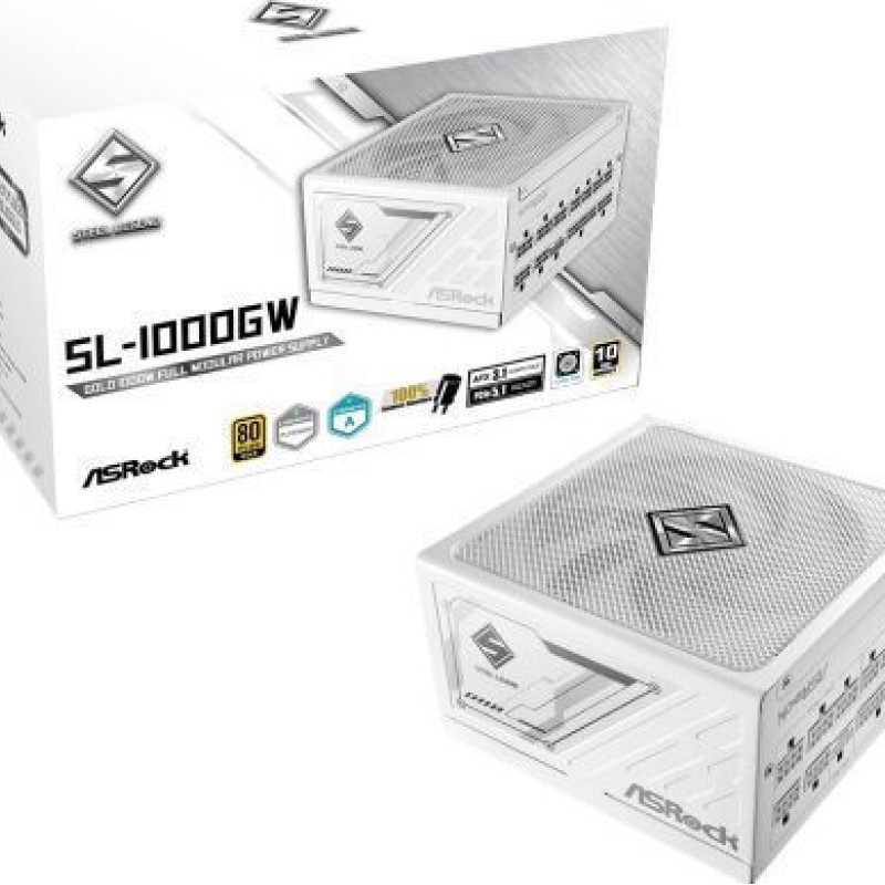 ASRock Steel Legend SL-1000GW 1000W Λευκό Τροφοδοτικό Υπολογιστή Full Modular 80 Plus Gold (90-UXS100-GFEABA)